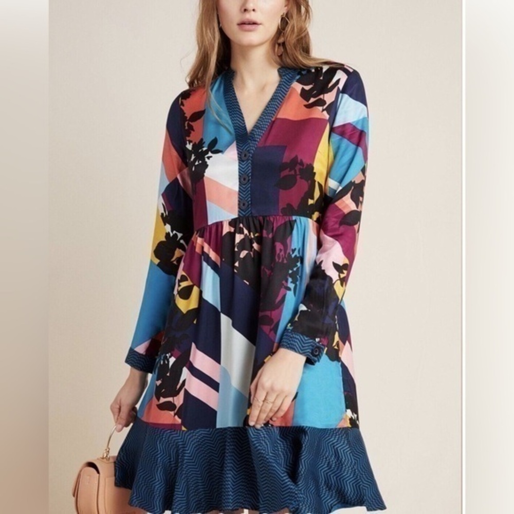 Anthropologie Maeve Gillian Abstract Shirtdress - XS